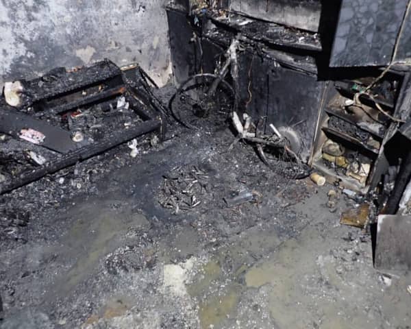 Much of the house was destroyed by fire 