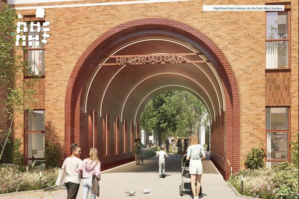 Concept image showing High Road Gate at the Great North Leisure Park development