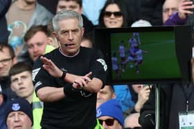 Darren Bond rules out a penalty as Everton host West Ham.