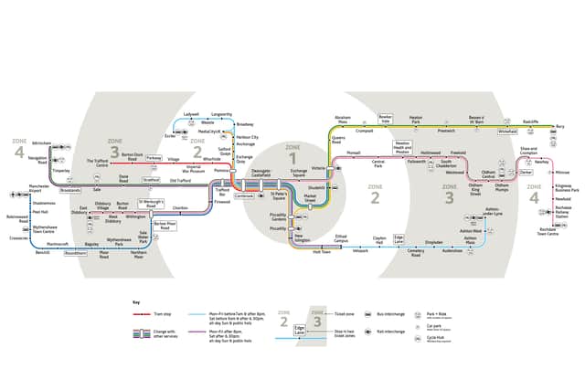 The Metrolink system, including stops and fare zones ahead of Parklife 2025.