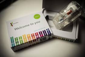 A saliva collection kit for DNA testing (Photo: ERIC BARADAT/AFP via Getty Images)