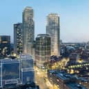 An artist's impression of the proposed Borough Triangle development (centre)