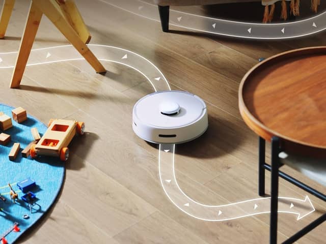 The SwitchBot K10+ is small enough to get around furniture other robots can't navigate