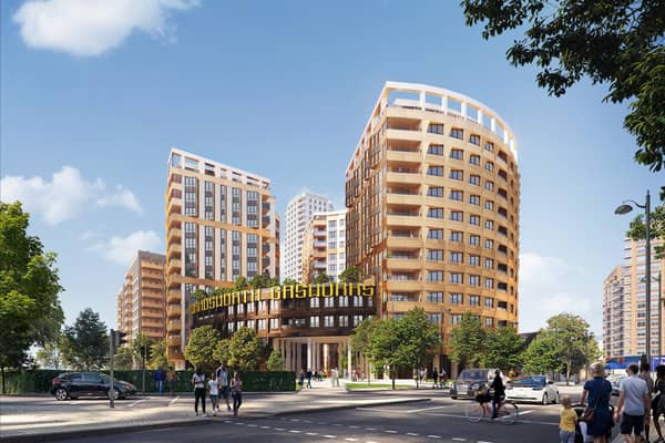An artist's impression of plans for Wandsworth Gasworks