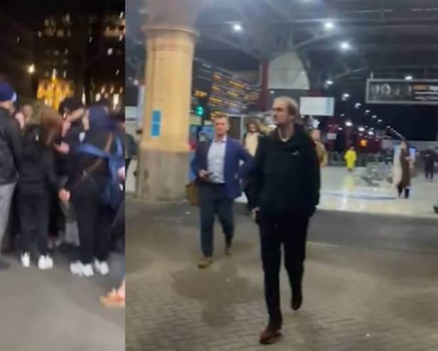 Passengers exit Marylebone Station as evacuation announced.
