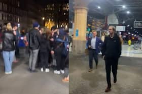 Passengers exit Marylebone Station as evacuation announced.