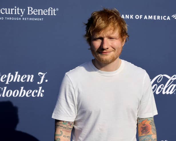 To celebrate his new single Azizam Ed Sheeran has been out and about across London.