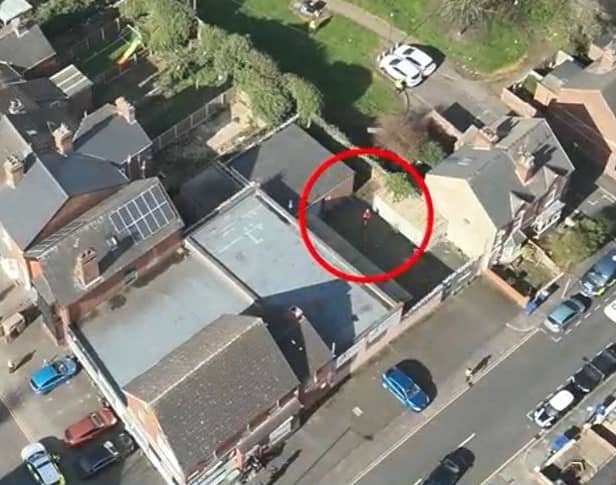 Man tries to flee drugs factory.