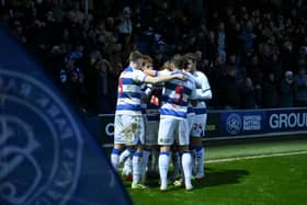 Rayan Kolli celebrates scoring against Norwich City for QPR.