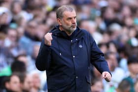 Ange Postecoglou manager of Tottenham Hotspur during the Premier League match between Tottenham Hotspur FC and Southampton FC at Tottenham Hotspur Stadium on April 06, 2025 in London, England.