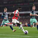 Saka came off against Real Madrid on Tuesday