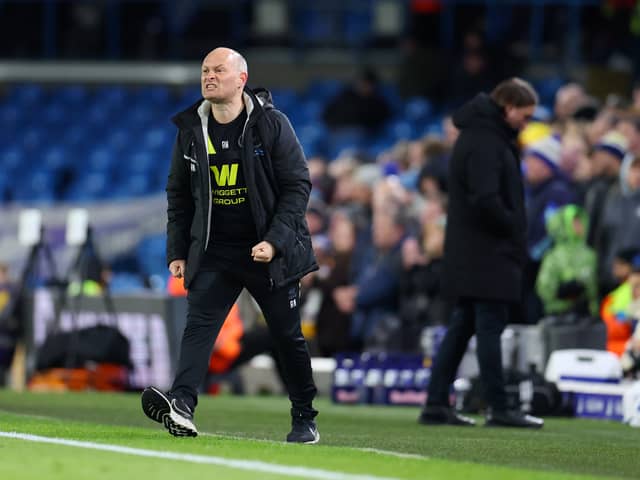 Alex Neil, Head Coach of Millwall, reacts during the Sky Bet Championship match between Leeds United FC and Millwall FC at Elland Road on March 12, 2025 in Leeds, England.