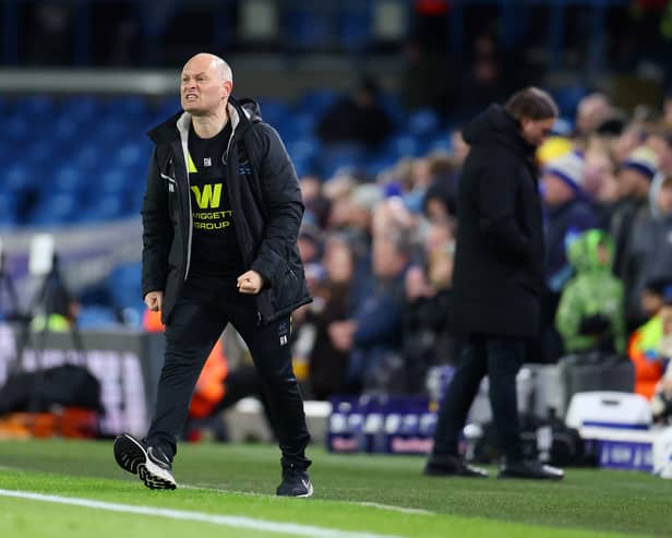 Alex Neil, Head Coach of Millwall, reacts during the Sky Bet Championship match between Leeds United FC and Millwall FC at Elland Road on March 12, 2025 in Leeds, England.