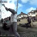 Terrifying moment thugs with gun, axe and sledgehammer attack bin men.