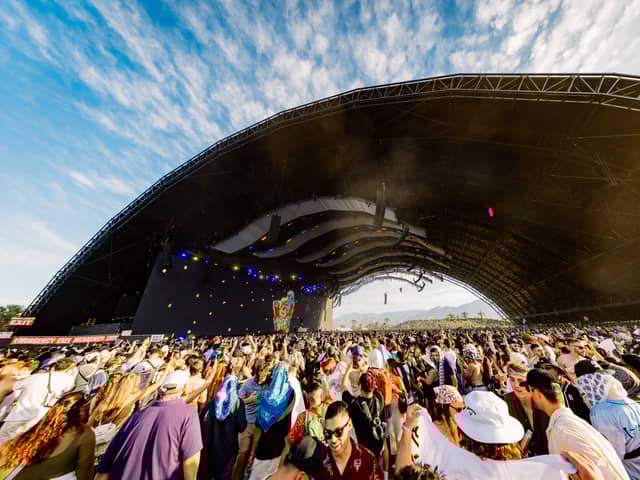 Disco Lines performs at the Sahara Tent at the 2025 Coachella Valley Music And Arts Festival on April 12, 2025 in Indio, California