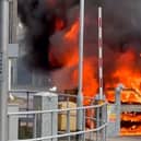 Car catches fire at Gatwick Airport on April 13.