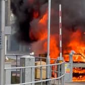 Car catches fire at Gatwick Airport on April 13.