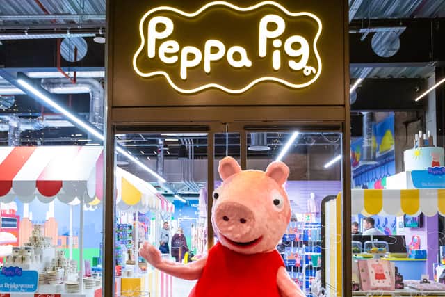 Mummy Pig is having a gender reveal party at Battersea