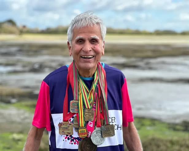 81 year old Dev is running the London Marathon in memory of his late wife Celia 