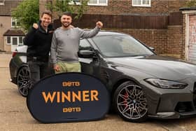Christian helps Denis celebrate his win