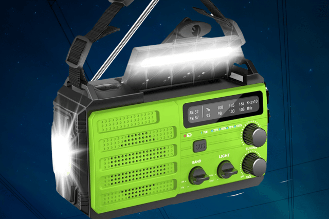  The Rychi wind-up and solar-powered emergency radio - ideal for power cuts