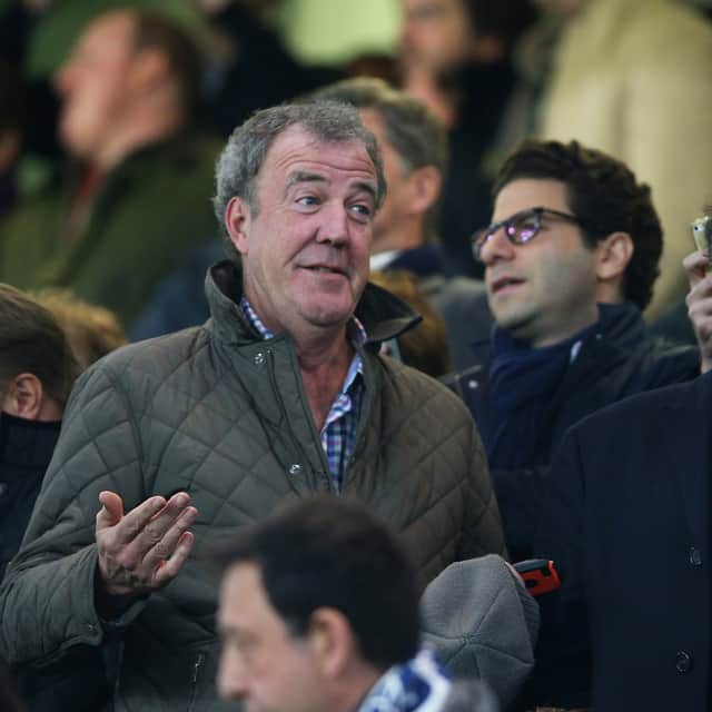 TV presenter Jeremy Clarkson attends the UEFA Champions League Round of 16, second leg match between Chelsea and Paris Saint-Germain at Stamford Bridge on March 11, 2015 in London