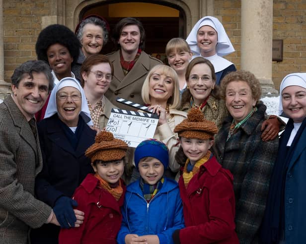 Call the Midwife cast on set of 2025 Christmas special
