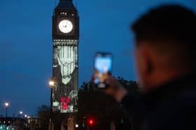 London landmarks including Big Ben lit up in honour of VE Day 80 