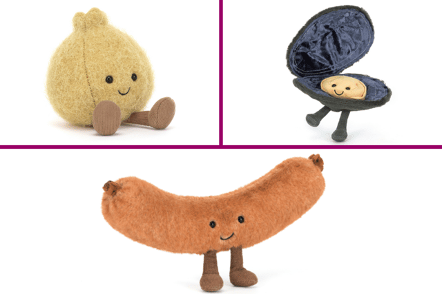  Jellycat has revealed three new exclusive plushies that will be available at the Selfridges' London fish and chips experience.
