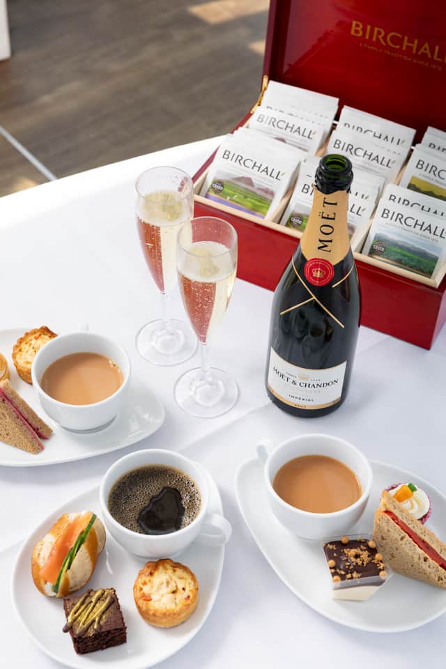 Champagne afternoon tea inside the London Eye