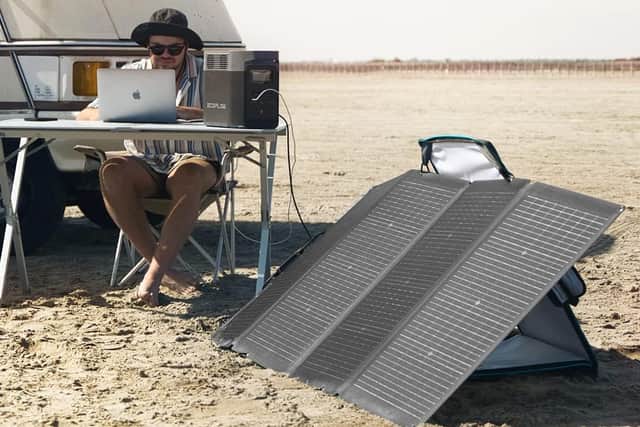 Hooked up to solar panels, it can go on for days