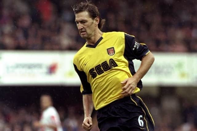 Tony Adams of Arsenal in action during the FA Carling Premiership match against Southampton played at The Dell in Southampton 1999