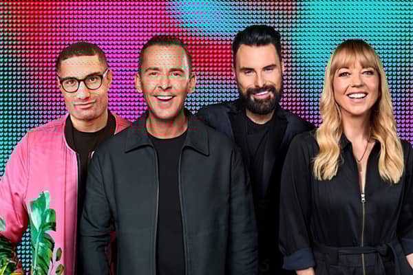 (L-R) Richie Anderson, Scott Mills, Rylan, Sara Cox