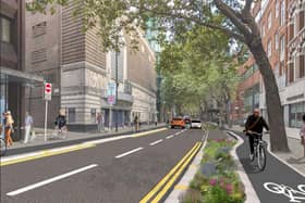 Designs for the new cycle lanes for Shaftesbury Avenue