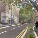 Designs for the new cycle lanes for Shaftesbury Avenue