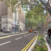 Designs for the new cycle lanes for Shaftesbury Avenue