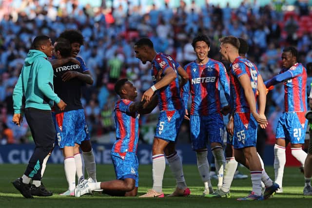 Crystal Palace celebrate winning the FA Cup.