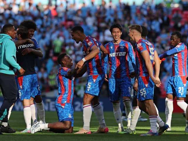 Crystal Palace celebrate winning the FA Cup.