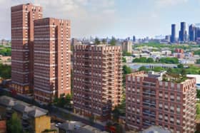 Ilderton Road development, Southwark: The North Building contains two tower blocks which are taller in height than the two tower blocks located within the South Building