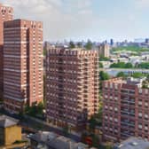 Ilderton Road development, Southwark: The North Building contains two tower blocks which are taller in height than the two tower blocks located within the South Building