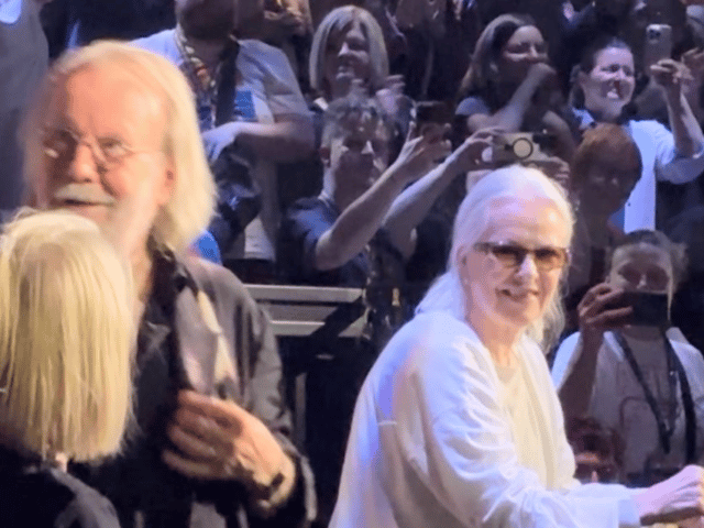 Yes, that is two of the members of ABBA (not holograms) 