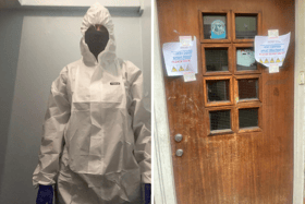 A Renown Close resident purchased a hazmat suit after being 'bitten alive' in her downstairs communal area where the flea infestation is now being treated