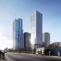 An artist's impression of plans for new North Acton tower blocks, replacing the Holiday Inn