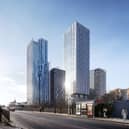 An artist's impression of plans for new North Acton tower blocks, replacing the Holiday Inn