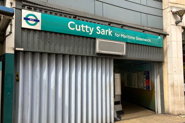 Cutty Sark DLR station sits in Greenwich town centre