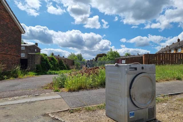 Residents of Dunsfold Way said they often see people dumping electrical goods like washing machines on the side of the road throughout the day