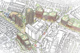 A drawing of the North Finchley masterplan at Tally Ho Corner 