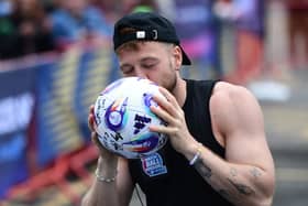 Sam Thompson is one of the famous Londoners taking part in Soccer Aid this weekend