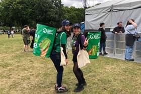 Human recycling bins at London's new Lido Festival! 