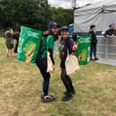 Human recycling bins at London's new Lido Festival! 